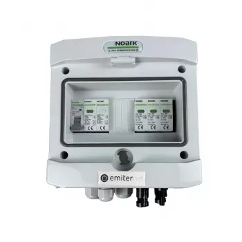 EMITER Switchgear Attached DCAC Hermetic IP65 EMITTER koos Noark 1000V Type 1+2 DC liigpingekaitsmega, 1 x PV string, 1 x MPPT // ja AC Noark Type 1+2, 10A 1-faasiline