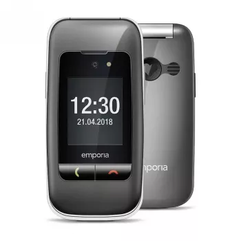 Emporia ONE V200i klapptelefon, 2,31-tolline ekraan, Dual SIM, SOS-nupp, Space Grey/Hõbe