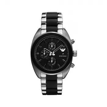 Emporio Armani AR5952 meeste kronograaf kvartskell 43mm must silikoon