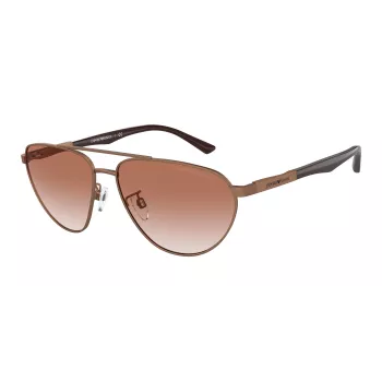 EMPORIO ARMANI EA2125-300413 Meeste ristkülikukujulised päikeseprillid - matt must raam, hall gradientlääts
