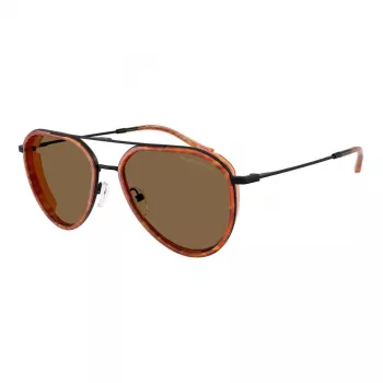 EMPORIO ARMANI EA2163-3001OR Meeste Päikeseprillid - Läikiv Must Raam, Tumehall Lääts, 56mm
