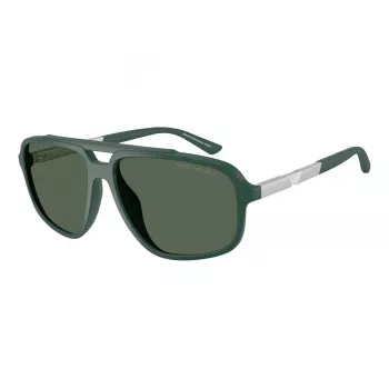 EMPORIO ARMANI EA4236U619071 Meeste päikeseprillid - Matt must piloodistiilis ruudukujuline raam, tumedad hallid läätsed, 59 mm
