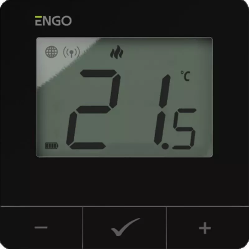 ENGO Controls E25-BATB Smart Wi-Fi Termostaat, pinnale paigaldatav, valge