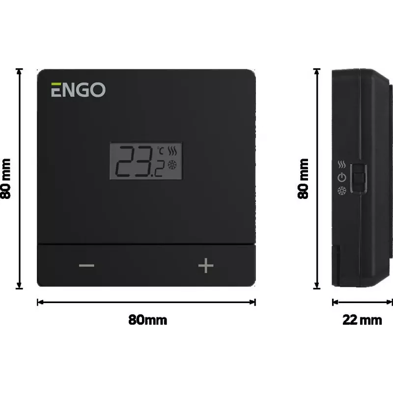 ENGO Controls EASY-230B juhtmega igapäevane programmeeritav toatemperatuuriregulaator