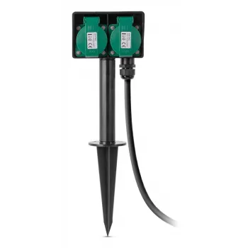 Entac Outdoor Power Socket with Ground Spike IP44 2-Way 5m