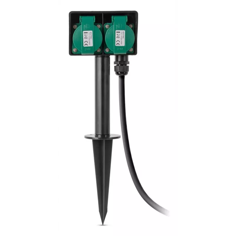 Entac Outdoor Power Socket with Ground Spike IP44 2-Way 5m