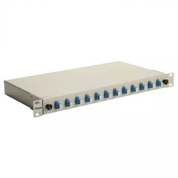 Equip 12-pordine LC Duplex OS2 fiiberoptiline jätkukarp, 1U rackmonteeritav, hall