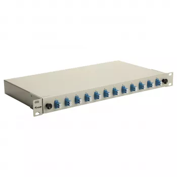 Equip 12-pordine LC Duplex OS2 fiiberoptiline jätkukarp, 1U rackmonteeritav, hall