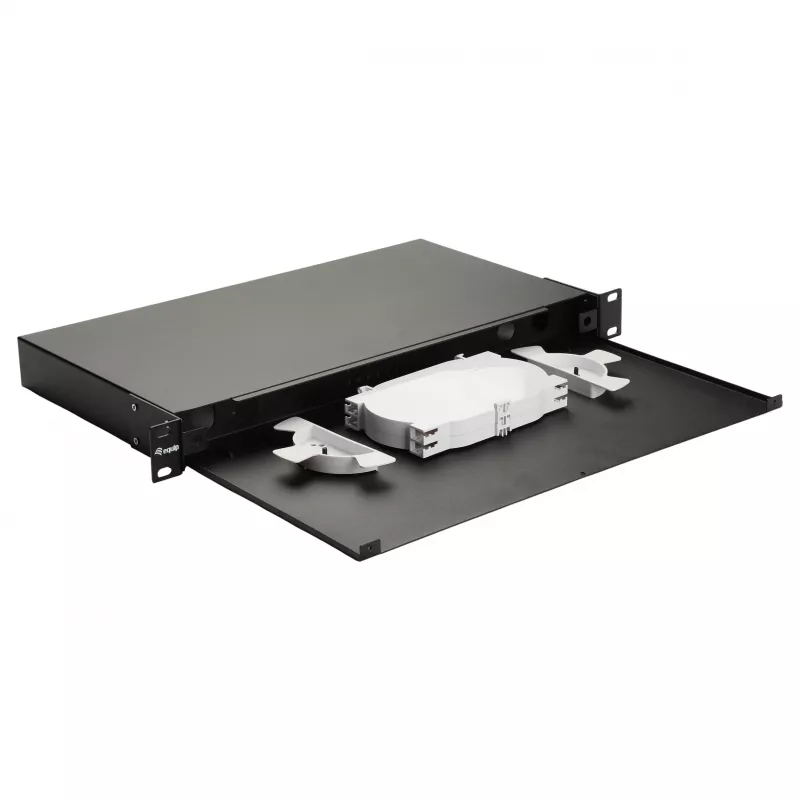 Equip 19 inch 1U Fiber Optic Space Box without Panel, Steel Black