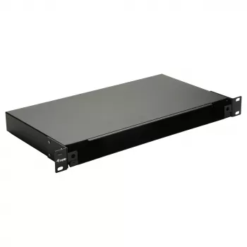 Equip 19 inch 1U Fiber Optic Space Box without Panel, Steel Black