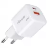 Equip 2-pordine USB-C PD3.0/USB-A GaN seinilaadija 20W valge