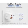 Equip 2-pordine USB-C PD3.0/USB-A GaN seinilaadija 20W valge