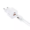 Equip 2-pordine USB-C PD3.0/USB-A GaN seinilaadija 20W valge
