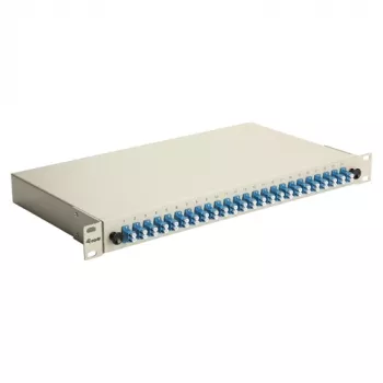 EQUIP 24-pordiline fiiberoptiline jätkukarp, LC Duplex, OS2, 1U, varustatud, hall