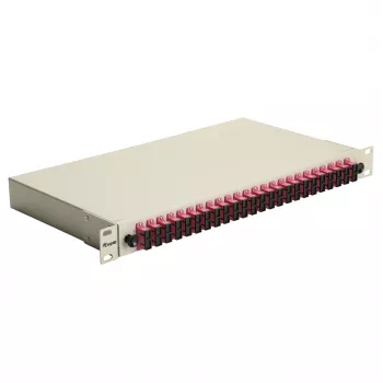 Equip 24-pordine SC Duplex OM4 fiiberoptiline splaissikarp 1U rackmount, varustatud, hall