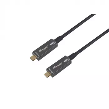 EQUIP 578203 USB-C to USB-C aktiivne optiline kaabel 7,5 m 4K@60Hz 10Gbps PD 60W must