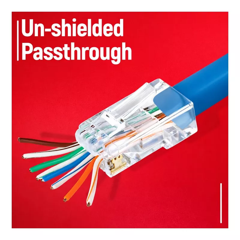 Equip Cat.6A RJ45 varjestatud tööriistavaba kohapeal termineeritav pistik (100 tk pakk)