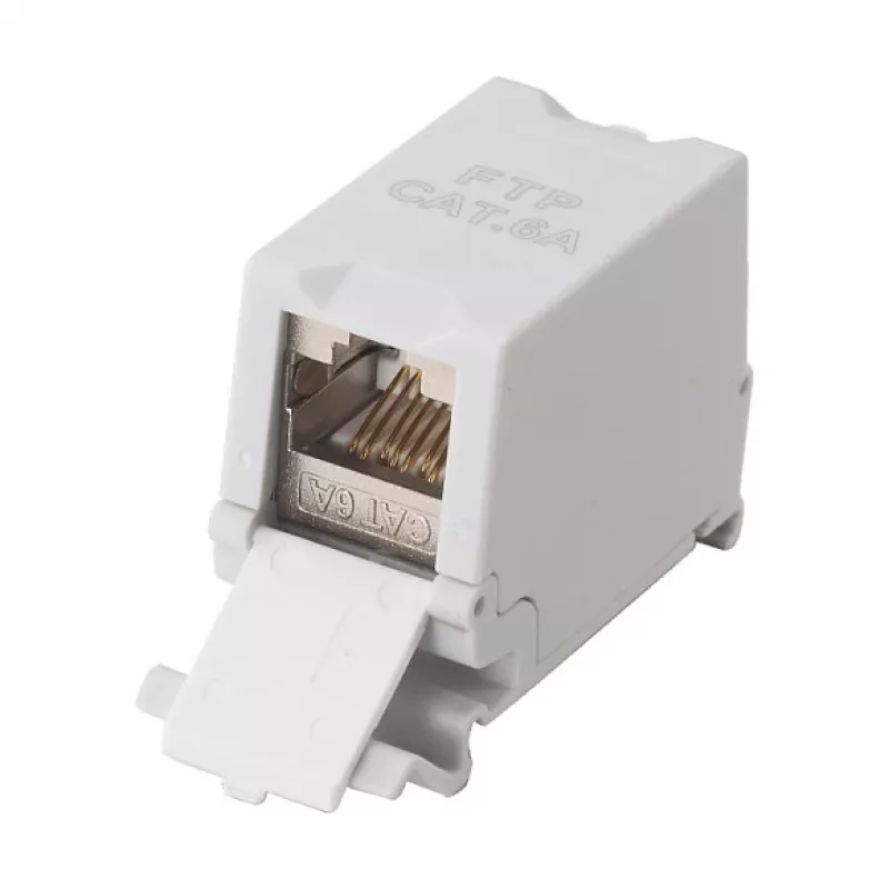 Equip Cat6A Varjestatud Keystone Ühendus 1xRJ45 DIN-liist Hall