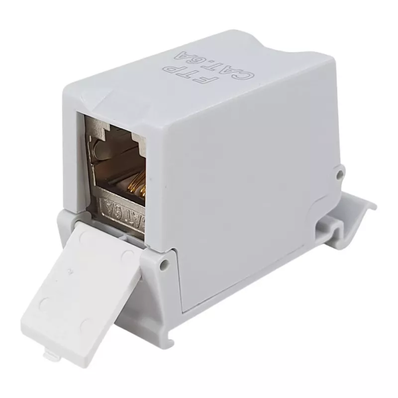Equip Cat6A Varjestatud Keystone Ühendus 1xRJ45 DIN-liist Hall