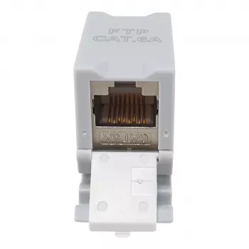 Equip Cat6A Varjestatud Keystone Ühendus 1xRJ45 DIN-liist Hall