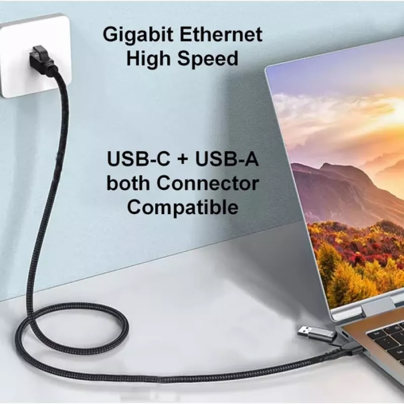 EQUIP GigaBit USB-C+A RJ45-le adapter, must
