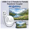 Equip Keystone ühendusmoodul USB 3.2 Gen 2 USB-C kuni USB-C emane-emane, valge