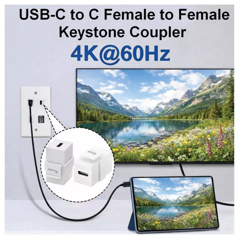 Equip Keystone ühendusmoodul USB 3.2 Gen 2 USB-C kuni USB-C emane-emane, valge