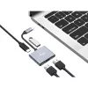 EQUIP USB-C 4-in-1 Dual-HDMI adapter 100W PD, 4K MST, Alumiinium