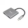 EQUIP USB-C 4-in-1 Dual-HDMI adapter 100W PD, 4K MST, Alumiinium
