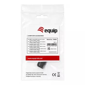 Equip USB-C keystone ühendusmuhv, USB 3.2 Gen 2, USB-C emane-emanele, must