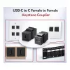 Equip USB-C keystone ühendusmuhv, USB 3.2 Gen 2, USB-C emane-emanele, must