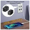 Equip USB-C keystone ühendusmuhv, USB 3.2 Gen 2, USB-C emane-emanele, must