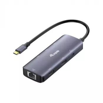 EQUIP USB-C Multiport Adapter with 2x HDMI, RJ45, 2x USB-A, USB-C PD 100W, Grey