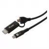 EQUIP USB-C kuni USB-C + HDMI adapter 100W toiteedastusega, 4K 60Hz, 3m alumiinium
