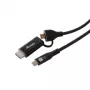 EQUIP USB-C kuni USB-C + HDMI adapter 100W toiteedastusega, 4K 60Hz, 3m alumiinium