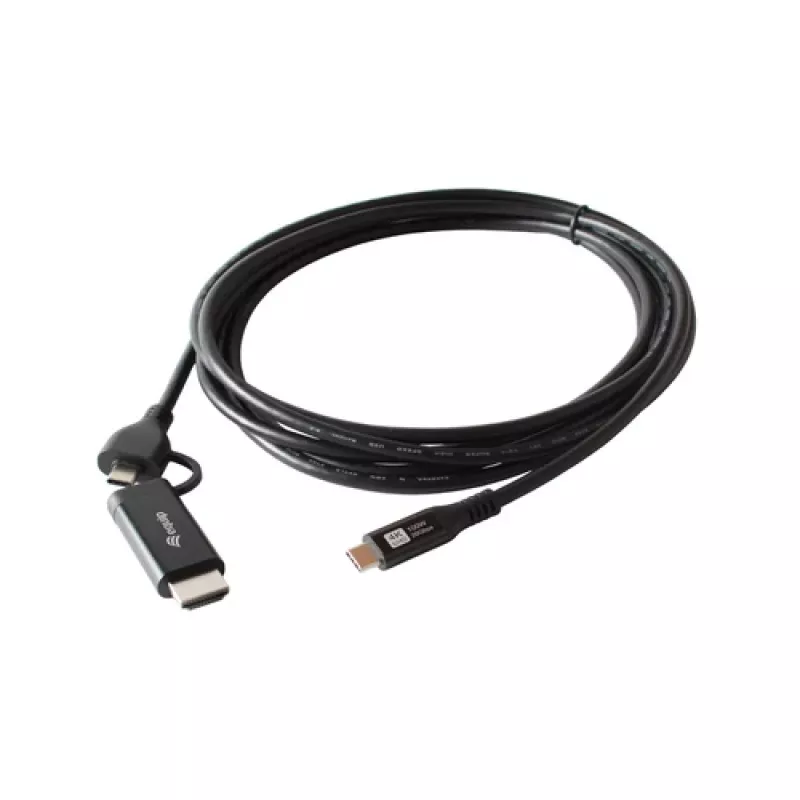 Equip USB-C–USB-C + HDMI adapter 100W Power Delivery, 4K 60Hz, alumiinium