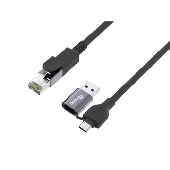 EQUIP USB-C + USB-A RJ45 Gigabit Etherneti adapter, 5 m, must