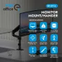 Ergo Office ER-691 B Gaasivedruga Monitorikinnitus 17-32 inch ekraanidele, 1-10 kg, matt must, VESA 75/100