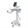 Ergotron Mobile Medical Workstation Cart for LCD Display / PC Equipment - LiFe Battery Powered, EU - Medical - Plastic, Aluminum, Galvanized Steel - Grey, White, Polished Aluminum - Screen Size: Up to 22 Inches