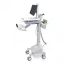Ergotron Mobile Medical Workstation Cart for LCD Display / PC Equipment - LiFe Battery Powered, EU - Medical - Plastic, Aluminum, Galvanized Steel - Grey, White, Polished Aluminum - Screen Size: Up to 22 Inches