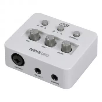 ESI Neva Uno – USB-C heliliides, 24-bit/192 kHz, 2 sisse-/2 väljundit, XLR/TRS kombosisend, +48V, otsene monitooring