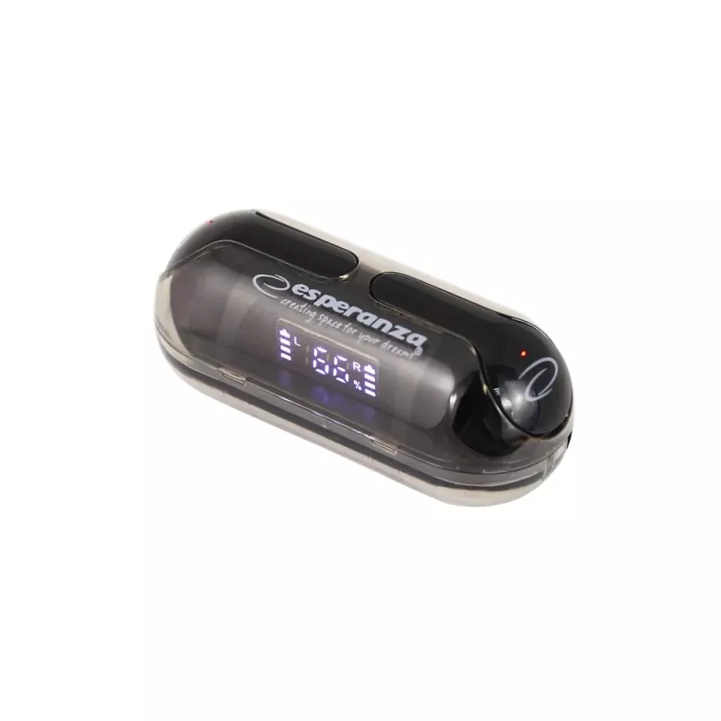 Esperanza EH239K tõelised juhtmevabad stereo Bluetooth-kõrvaklapid laadimisümbrisega, puutetundlik juhtimine, sisseehitatud mikrofon, must
