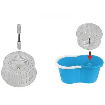 Esperanza EHS005 pöörleva mopiga süsteem koos tsentrifuugiga, teleskoopvarrega, 6 L ämbriga, 2 mikrokiust mopipeaga, roheline/hall