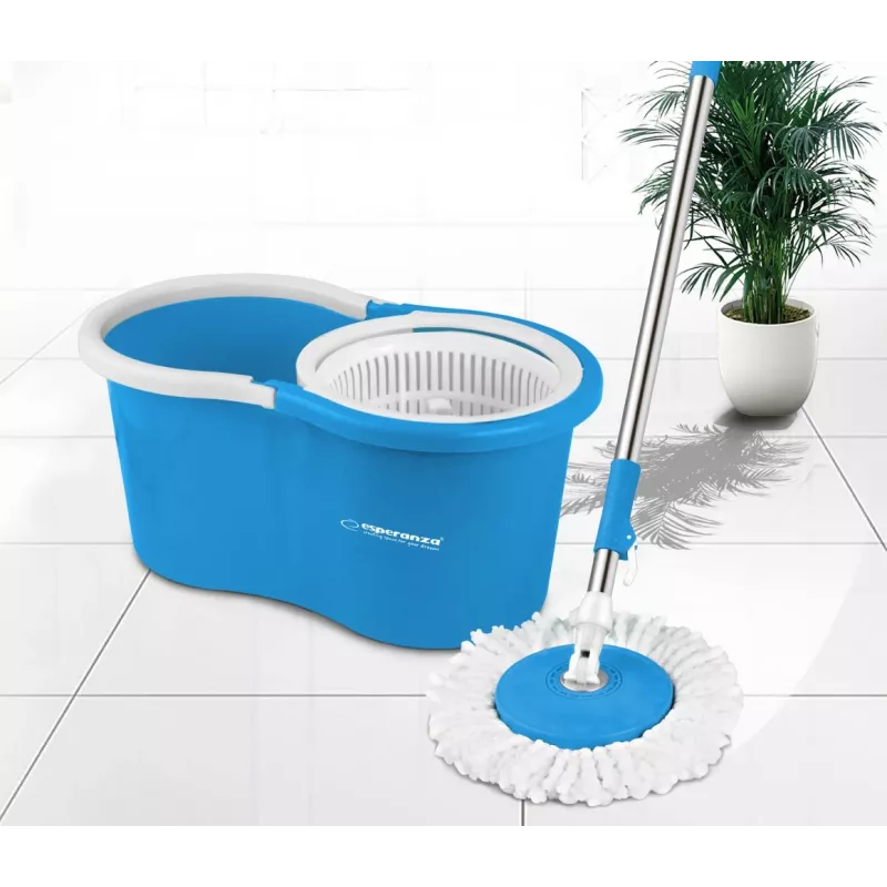 Esperanza EHS005 pöörleva mopiga süsteem koos tsentrifuugiga, teleskoopvarrega, 6 L ämbriga, 2 mikrokiust mopipeaga, roheline/hall