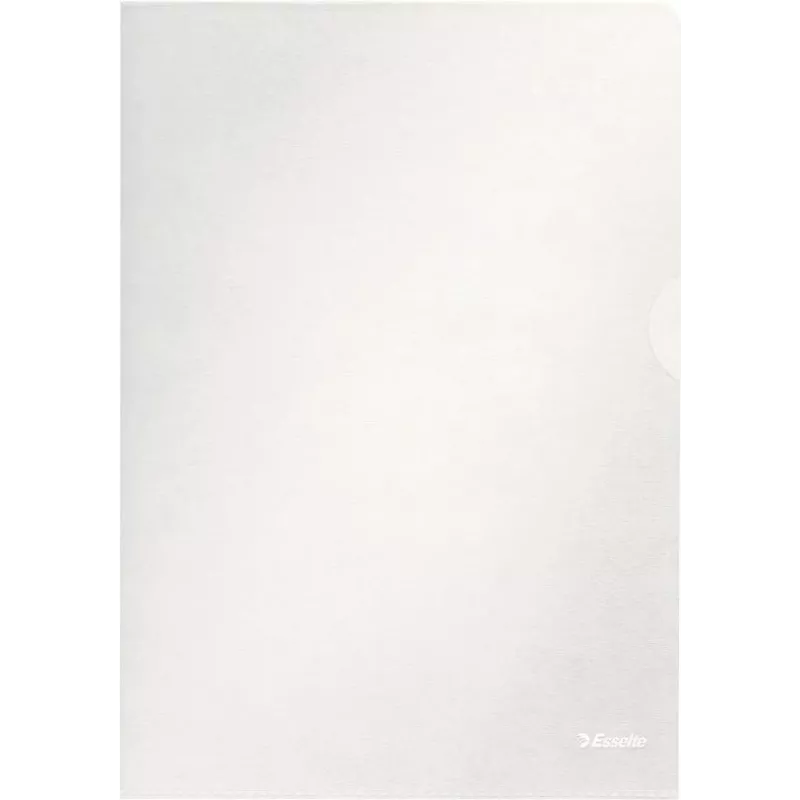 Esselte Standard A4 dokumenditaskud, polüpropüleen, teraline, 0,12 mm, avatud ülalt ja küljelt, dokumendikindel, pöidla väljalõikega, 100 tk pakk 54832
