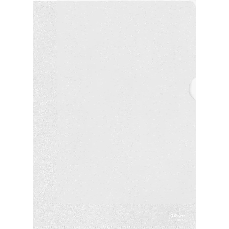 Esselte Standard A4 dokumenditaskud, polüpropüleen, teraline, 0,12 mm, avatud ülalt ja küljelt, dokumendikindel, pöidla väljalõikega, 100 tk pakk 54832