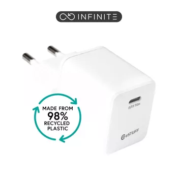 ESTUFF INFINITE (GRS) 20W USB-C PD Laadija - Valge