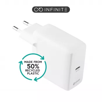 ESTUFF INFINITE (GRS) USB-C laadija – 20W seinadapter Power Delivery 3.0 ja Quick Charge 3.0-ga, valge