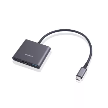 ESTUFF USB-C AV multipordi jaotur (USB-C, 7-in-1, HDMI 4K60, 2x USB-A 3.0, USB-C PD 60 W, Gigabit Ethernet, SD/microSD)