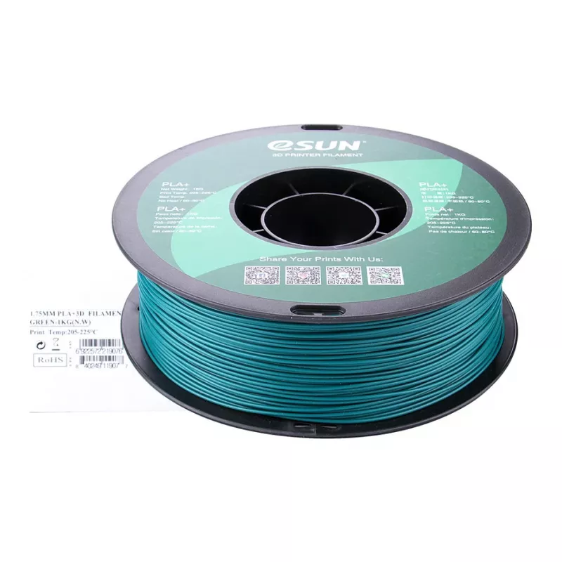 ESUN PLA+ 1.75mm Roheline 1kg 3D-printeri filament